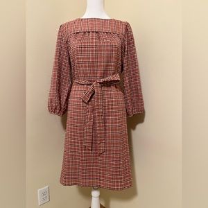ANN TAYLOR LOFT Pink Plaid dress size medium